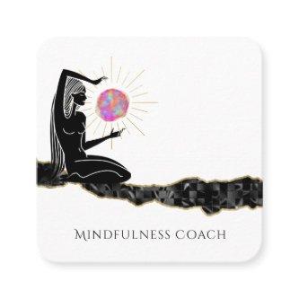 *~* Meditate Pink Opal Moon QR code GODDESS Square