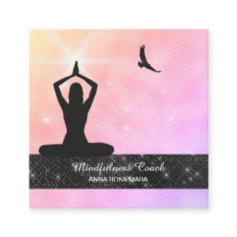 *~* Meditation Glitter Bird Eagle Pastel Yoga Square