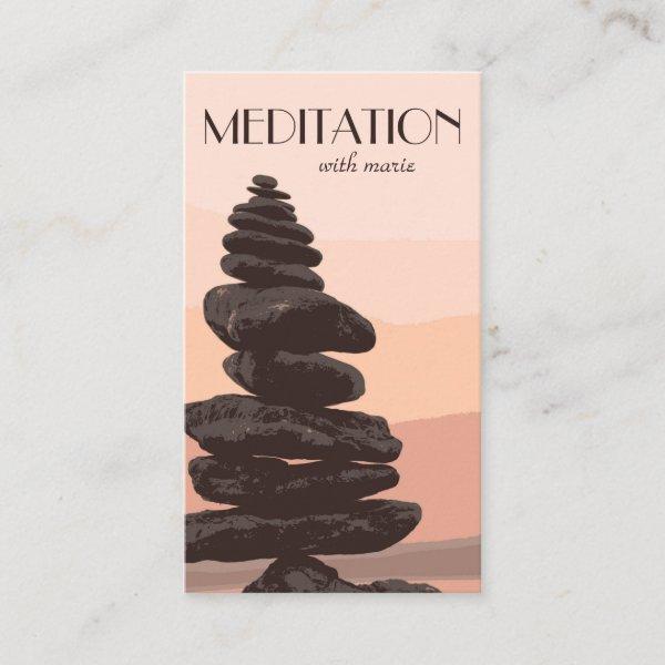Meditation Guide Peach Reiki Stone Cairn Stack