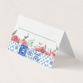 Mediterranean Italy Floral Pink Place Cards