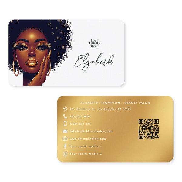 Melanin Glam Salon Branding with Bold Afro Style