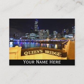 Melbourne CBD Queens Bridge City Lights