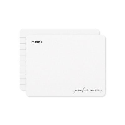 Memo Minimal Simple Black and White Planner  Note Card