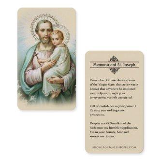 Memorare Prayer  St. Joseph & Jesus Holy Card