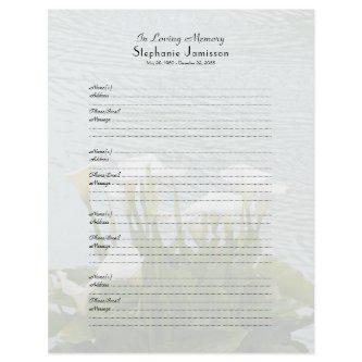 Memorial Book Filler Sign-In Page Calla Lilies