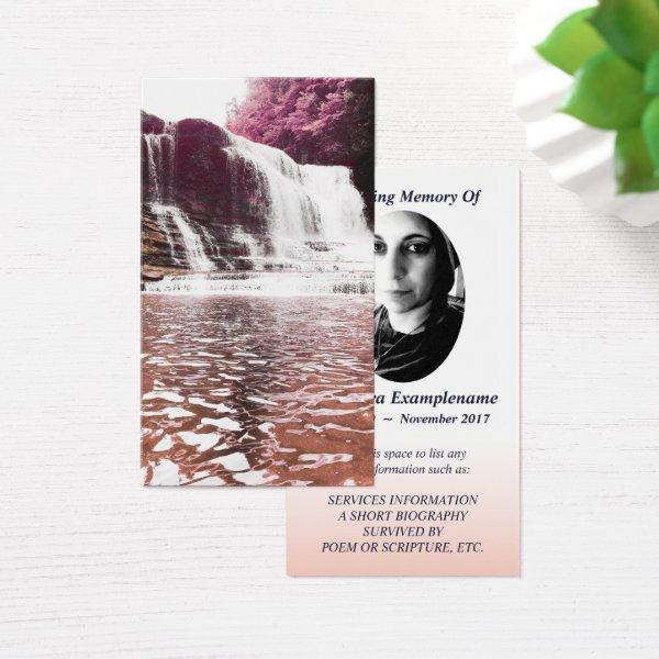 memorial card waterfall haze