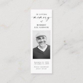 Memorial Funeral Sympathy Photo Bookmark Card
