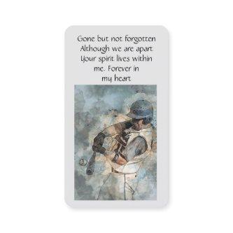 Memorial Memory Card Baseball Sport