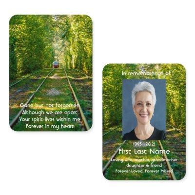 Memorial Photo Custom Train Tram Forest Tracks