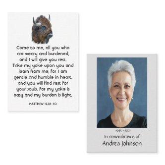 Memorial Photo Prayer Buffalo Bison Animal
