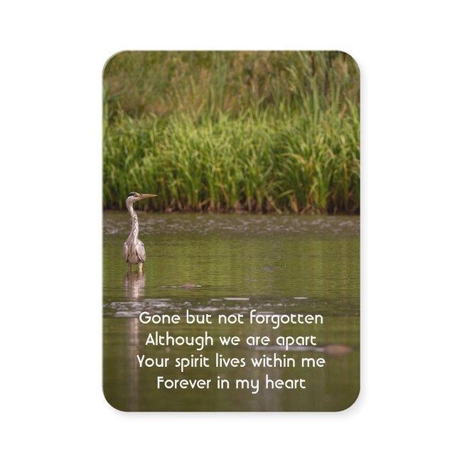 Memorial Photo Prayer Lake Great Blue Heron Bird