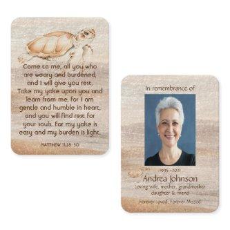 Memorial Photo Prayer Sandy Beach Sea Turtle