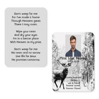 Memorial Photo Prayer Stag Deer Forest Winter Wild