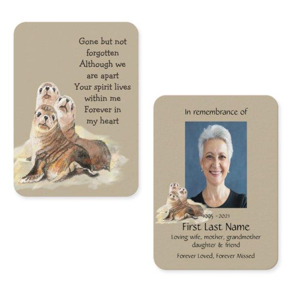 Memorial Photo Prayer Watercolor Seals Wildlife