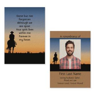 Memorial Photo Prayer Western Horse Back Riding