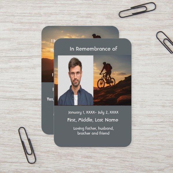Memorial Pocket Card Mountain  Bike Cycling