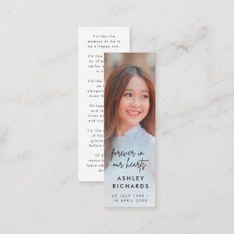 Memorial Poem Funeral Favor Mini Bookmark Card