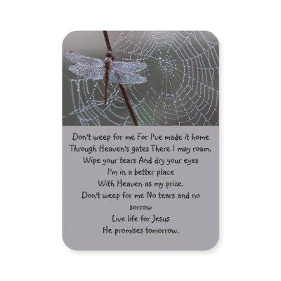 Memorial Remembrance Dragonfly Spider Web