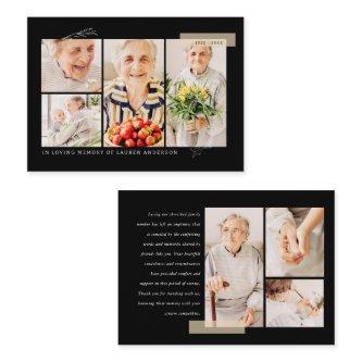 Memorial Simple Modern 7 Photo Grid Thank You
