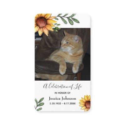 Memorial Sunflower Pray Card with One Photo Option