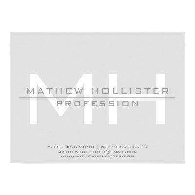 Men's Monogrammed, Grey Business Poster