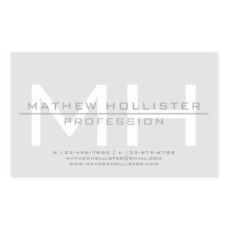 Men's Monogrammed, Grey Business Rectangular Sticker