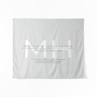 Men's Monogrammed, Grey Business Tapestry