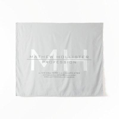 Men's Monogrammed, Grey Business Tapestry