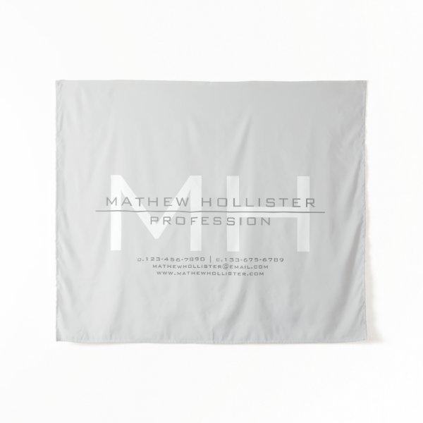Men's Monogrammed, Grey Business Tapestry