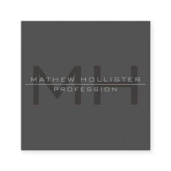 Men's Monogrammed, Grey Square