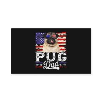 Mens Pug Dad USA Flag Patriotic Fathers Day