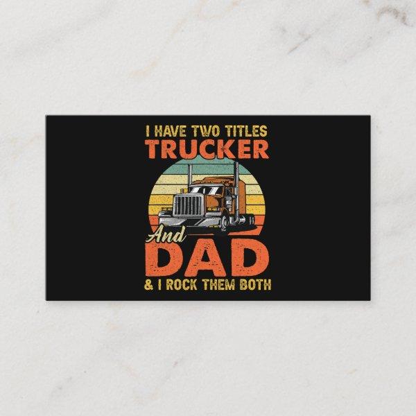 Mens Retro Best Trucker Dad Big Rig Semi Truck Dri