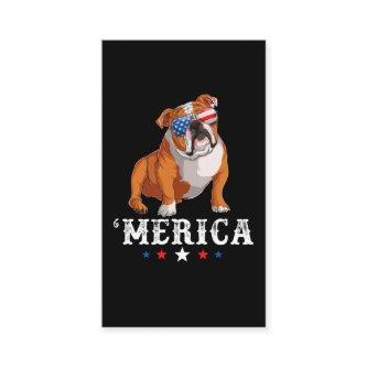 Merica Dog 4th of July USA American Flag English B