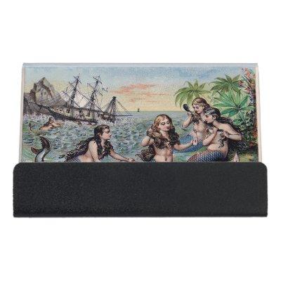 Mermaid Antique Magic Nautical Ocean Desk  Holder