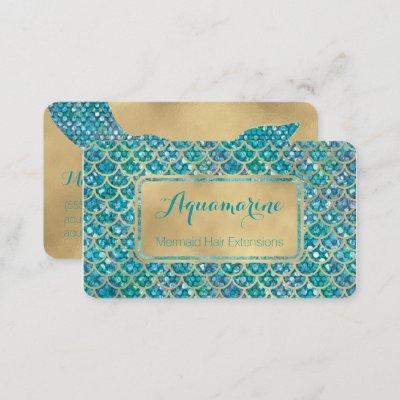 Mermaid  Teal and Gold Sequin