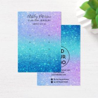 mermaid glitter blue multi stud earring display