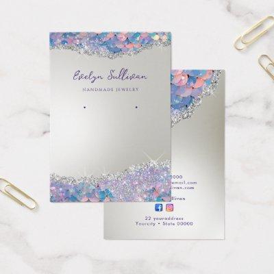 Mermaid glitter sequin jewelry display card