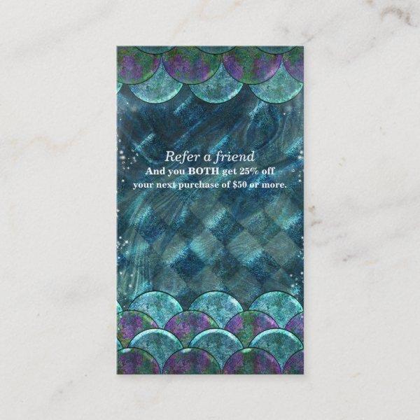 Mermaid Scales Under the Sea Refer a Friend Referral Card
