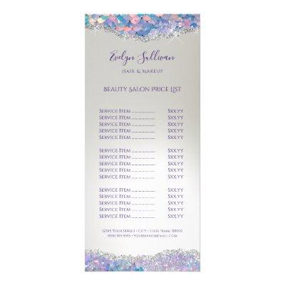 Mermaid sequin price list rack card
