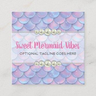 Mermaid Tail Scale & Pearl Pastel Sparkle Boutique Square