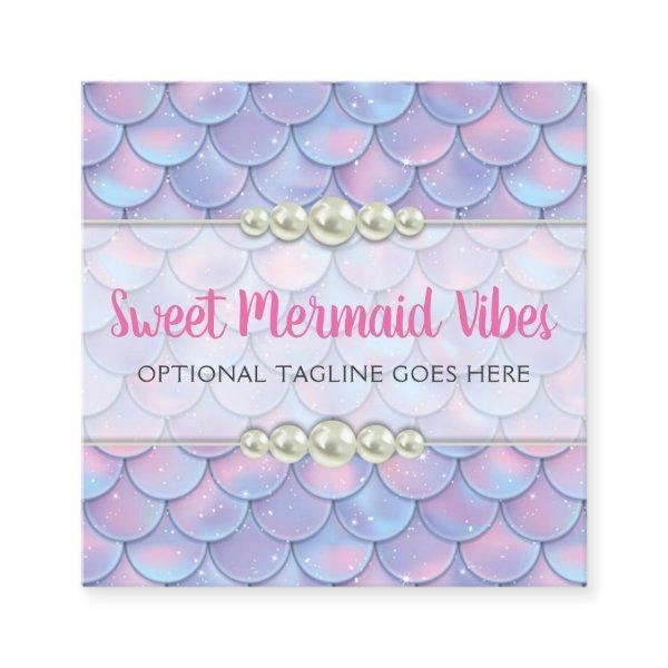 Mermaid Tail Scale & Pearl Pastel Sparkle Boutique Square