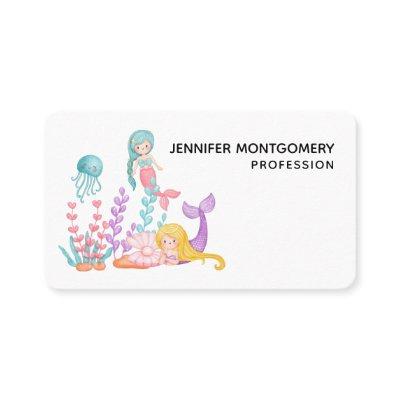 Mermaids & Jellyfish Under the Sea Watercolor Busi