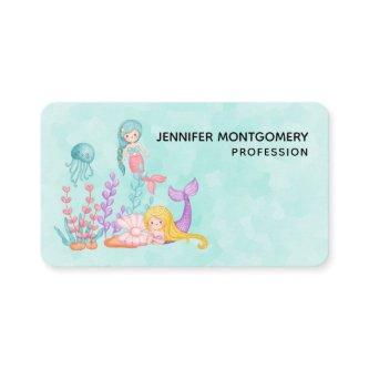 Mermaids & Jellyfish Under the Sea Watercolor