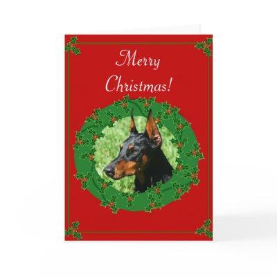 Merry Christmas Doberman greeting card