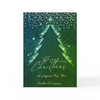 Merry Christmas, Green Tree, Lights Green Company Holiday Card