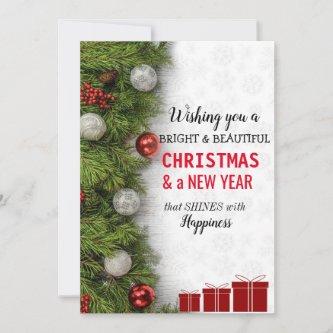 Merry christmas greetings holiday card