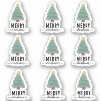 Merry Christmas Happy Mail Gift Decoration Pack St Sticker