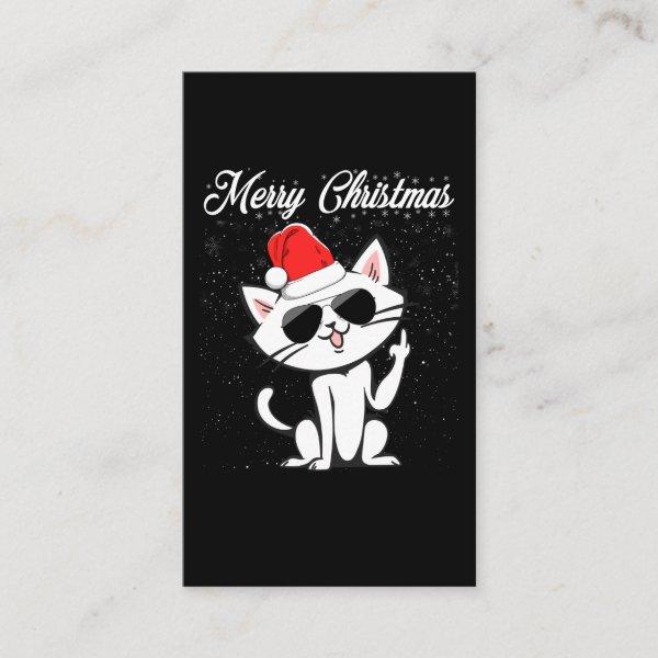 Merry Christmas Middle Finger Rude Xmas Cat Ugly