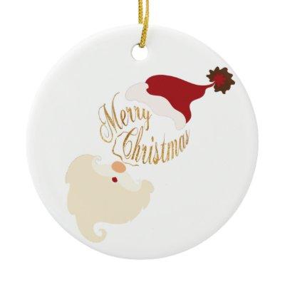 Merry Christmas Santa Ceramic Ornament