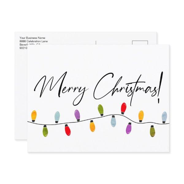 Merry Christmas Script Holiday Lights Corporate